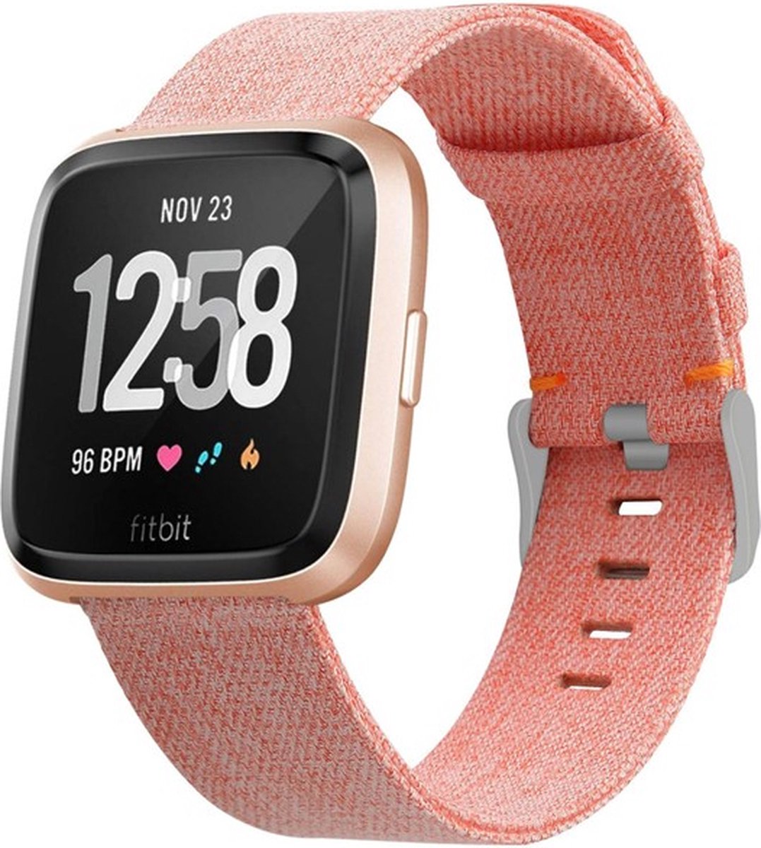 OMAZU Fitbit Versa 3 / 4 - Sense - Roze Nylon bandje