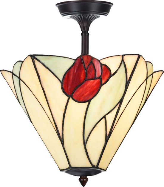 Art Deco Trade - Tiffany Verlengde Plafonnière Tulip