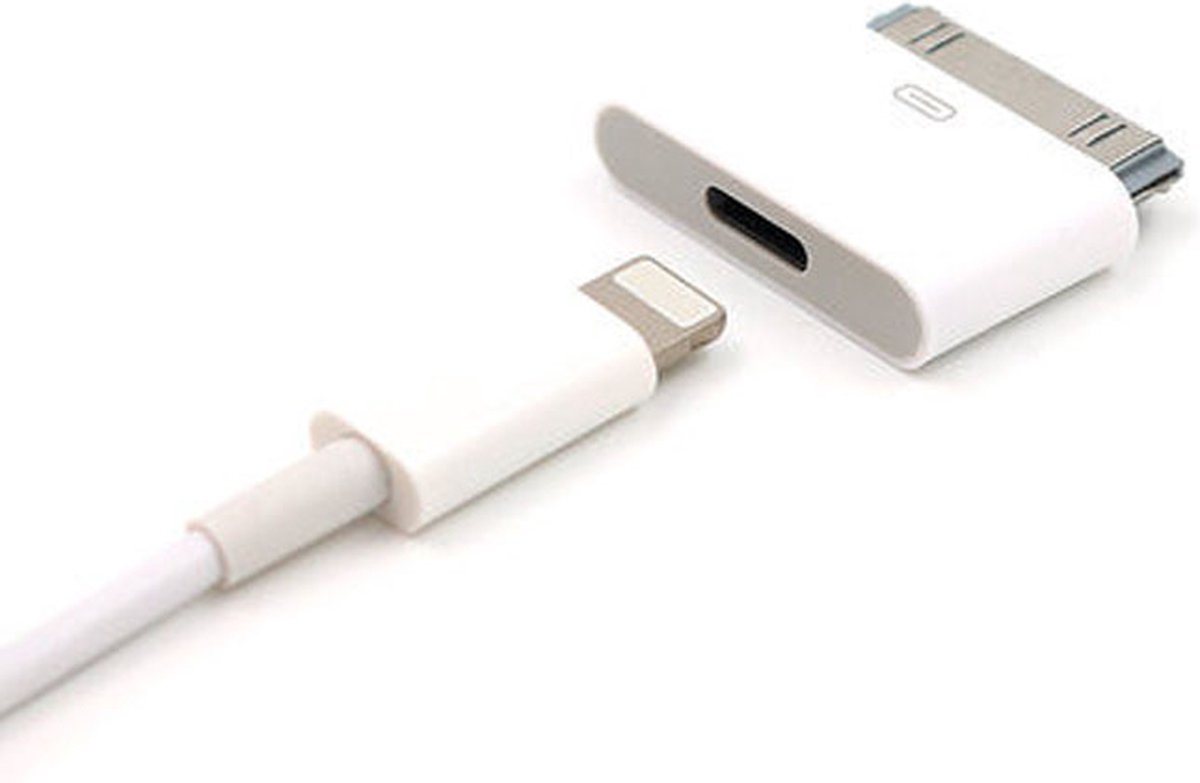 Adapter voor apple lightning naar 30 pin opladen en data  overdracht iphone 4/4s ipad  ipod nano touch - Merkloos