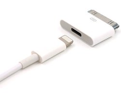 Adapter voor apple lightning naar 30 pin opladen en data  overdracht iphone 4/4s ipad  ipod nano touch