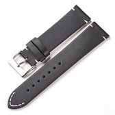 SmartphoneClip® Horlogeband - Leer Luxe - 18mm - Zwart - Horlogebandjes