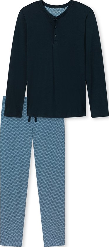 Schiesser Schlafanzug lang Fine Interlock Heren Pyjamaset - Maat 2XL