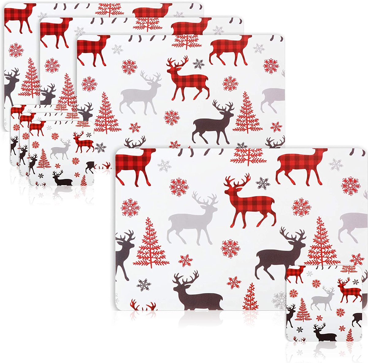 8delige placemat Kerstmis decoratieve placemat met onderzetter