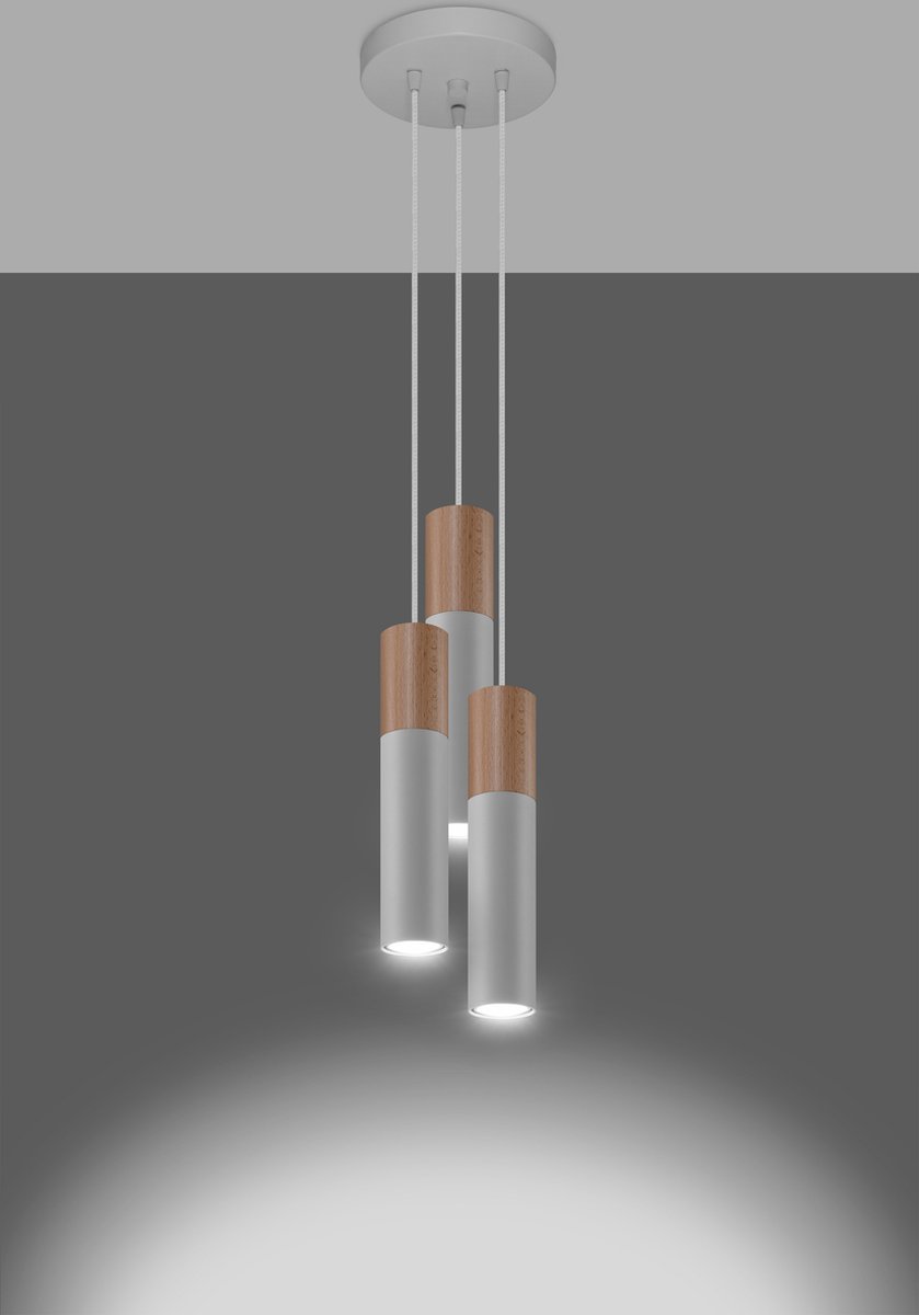 Light Your Home Artisan Hanglamp - Ø 20 Cm - Metaal - 3xGU10 - Woonkamer - Eetkamer - Wit