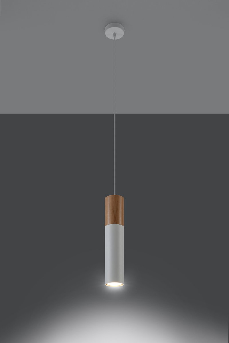 Light Your Home Lunetta Hanglamp - Ø 8 Cm - Metaal - 1xGU10 - Woonkamer - Eetkamer - Wit