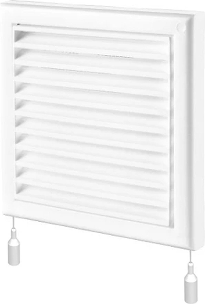 Ventilatierooster kunststof afsluitbaar 154x154 mm - met trekkoord