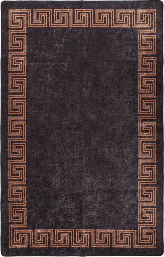 Vloerkleed - wasbaar - zwart - goud - anti slip - zacht - decoratie - bescherming - fluweel - weinig onderhoudt - 160 x 230 cm