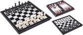 3-in-1 magneetspel - Natural Games - dammen -schaken- Backgammon - Reisspel