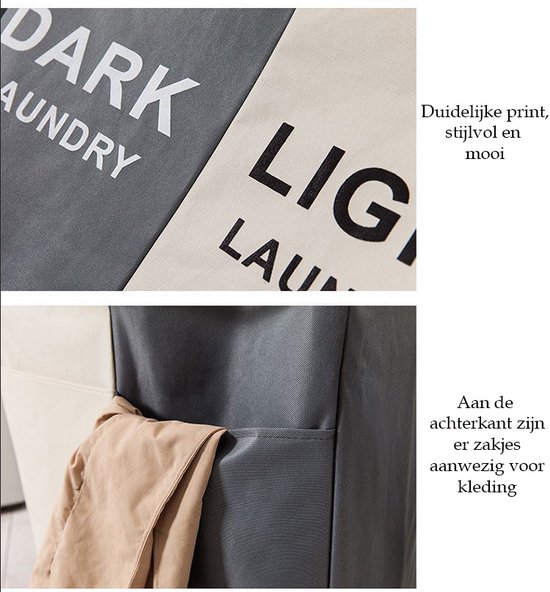 Wasmand 3 Vakken - Wassorteerder - Wamand - Wasbox - Organizer Kleding - Waszakken Voor Wasgoed - Laundry Basket - Dubbele Wasmand