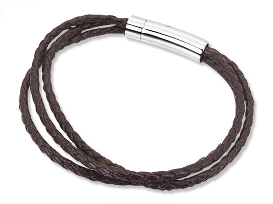 Bracelet Amanto Felix D - Cuir - Acier 316L - 18cm