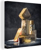 Pile de fromages toile 2cm 50x50 cm - Tirage photo sur toile (Décoration murale salon / chambre)