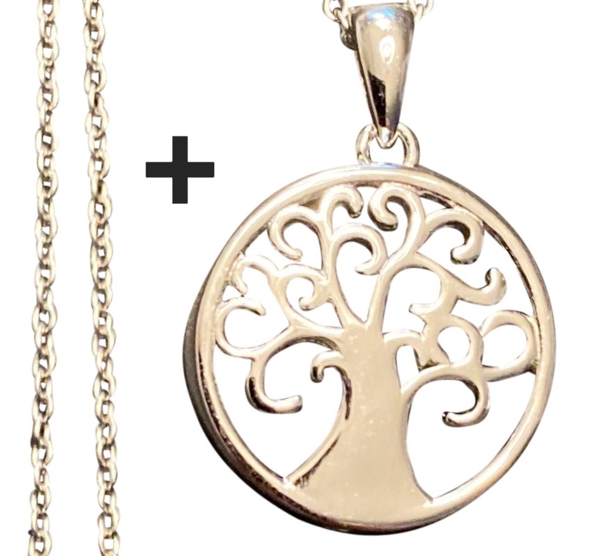 Ashanger levensboom- assieraad - design 925 sterling zilver - vulbaar (incl. vulset) - voor symbolische hoeveelheid crematie as