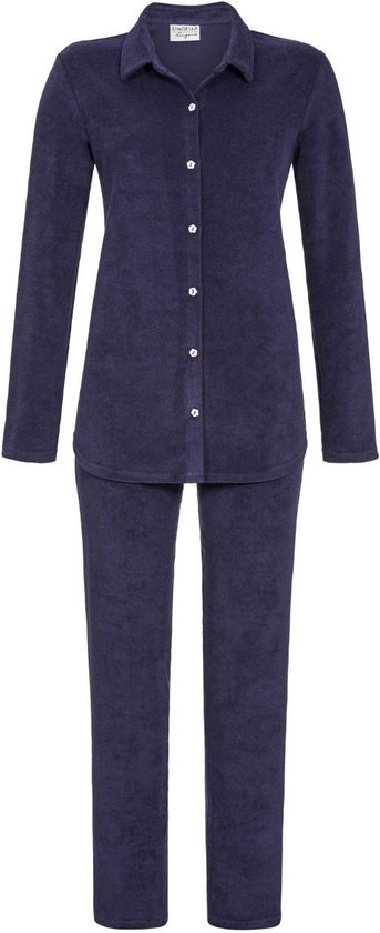 Normann Badstof pyjama voor dames in luxe strepenlook, rood, 44-46