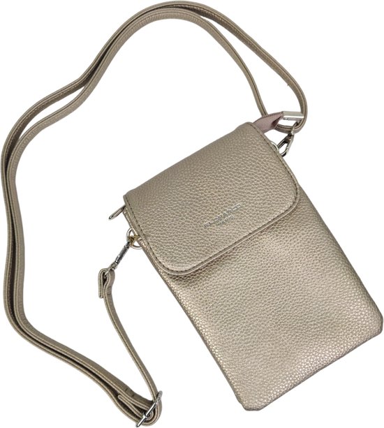 Flora&Co - Paris - Handy Crossbody sac à main/téléphone pour téléphone portable - téléphone portable - taupe métal-or