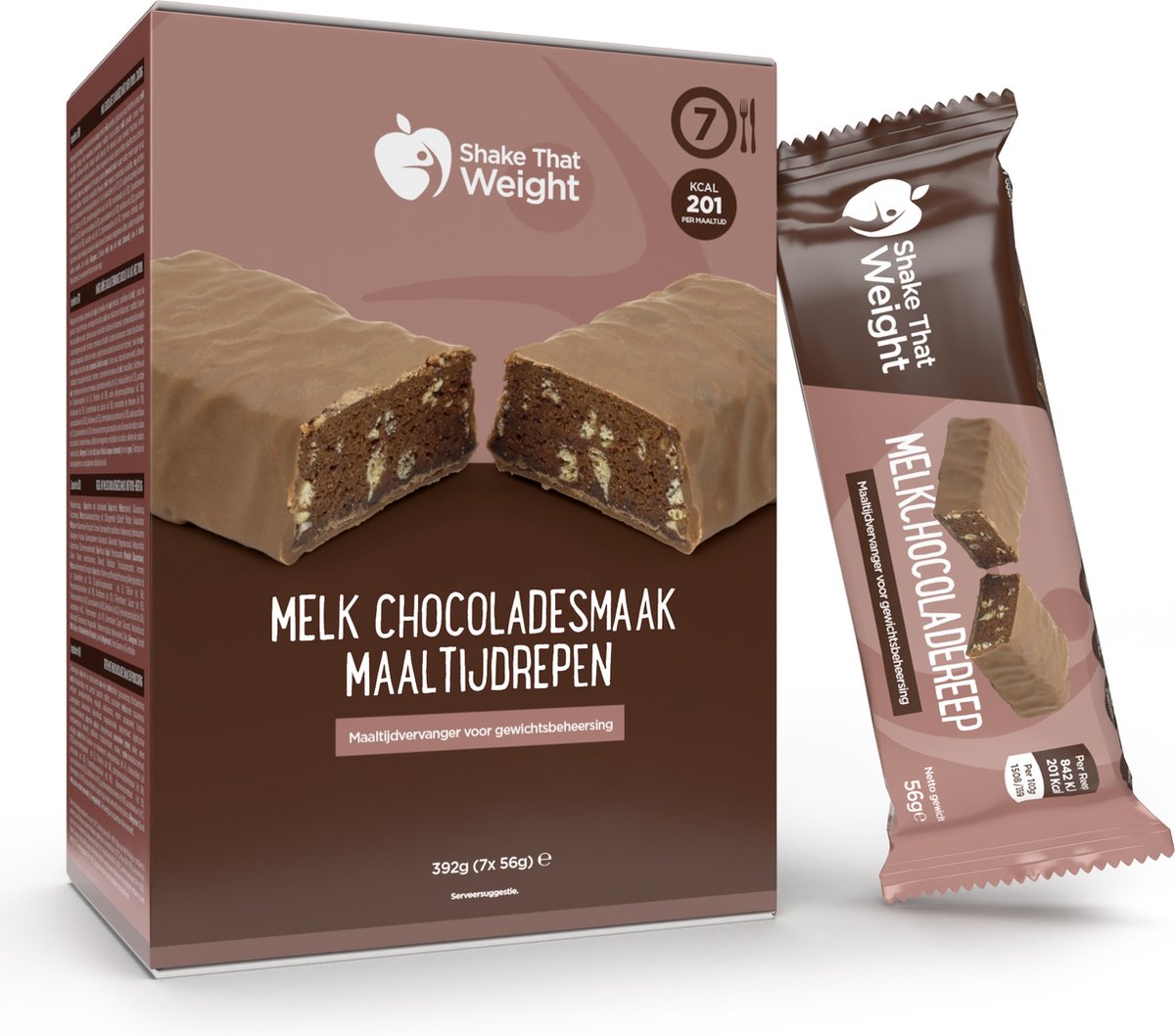 Melk Chocoladesmaak Maaltijdrepen (doos van 7 porties) - Hoog proteïnegehalte - 20+ Vitamines en Mineralen - Afvallen & Diëten | Maaltijdreep | Eiwitrijke Reep | Maaltijdvervanger Repen