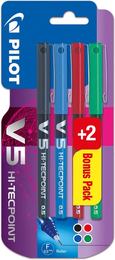 3 Penne Pilot V5 Hi-Tecpoint - Punta 0,5 Mm, Inchiostro Liquido Nero, Scrittura Precisione - Foto 6