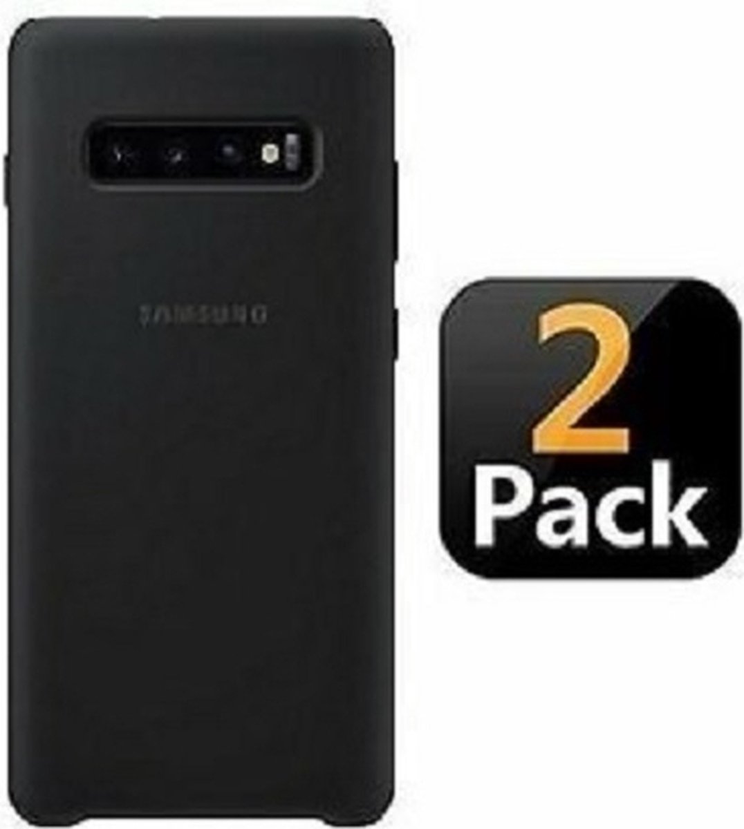 Samsung S10 PLUS Hoesje Siliconen TPU Zwart 2x