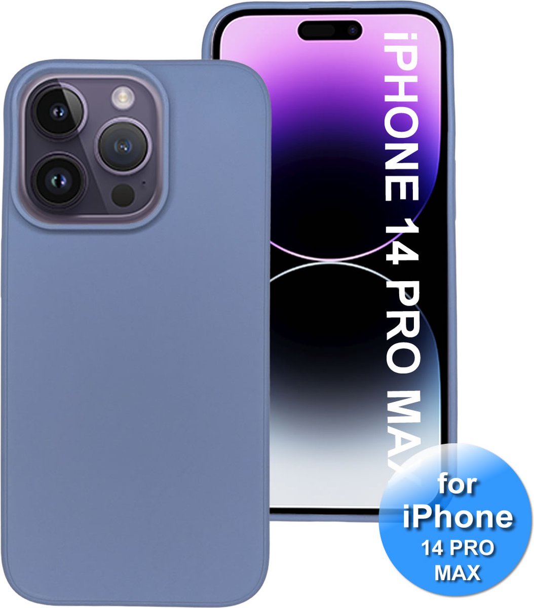iPhone 14 Pro Max - Hoesje voor iPhone 14 Pro Max - Staal Blauw - backcover - siliconen - Telefoonhoesje