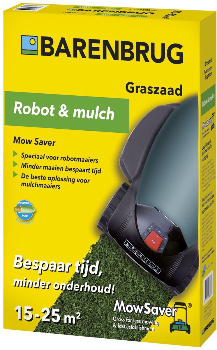 Barenbrug graszaad Mow Saver Robot & Mulch gecoat - minder maaien - 0,5kg tot 25m²
