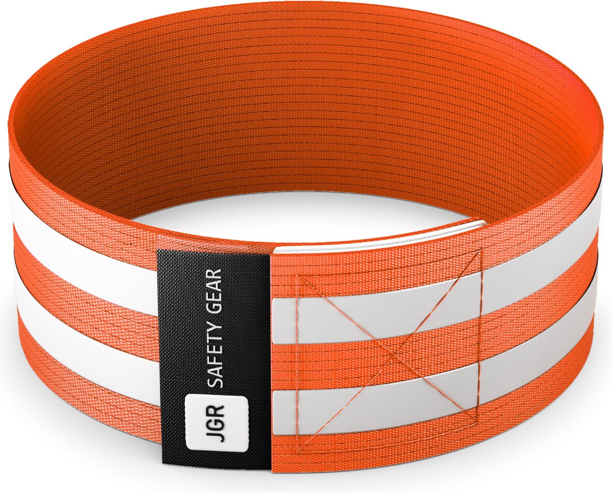 Oranje - Sportarmband Reflecterend - Hardloopband verlichting (licht reflectie) - Hardloop Verlichting Veiligheidsband - JGR safety gear