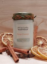 Handgemaakte - Orange Cinnamon - 100 % ecologische sojawas geurkaars - 190 gram - >50 branduren - J&K Soy Candles