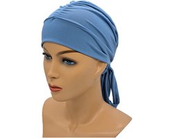 Johnson Headwear® - Chemo Wikkelmuts - Chemo muts - Lorenzo - Lichtblauw - Dames muts - Chemo Cap - Muts - Cap - Hoofddeksel - Zomer Mutsje
