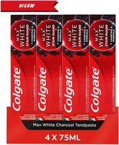 Colgate Max White Charcoal Whitening Stain Guard Tandpasta - 4 x 75 ml - Voordeelverpakking