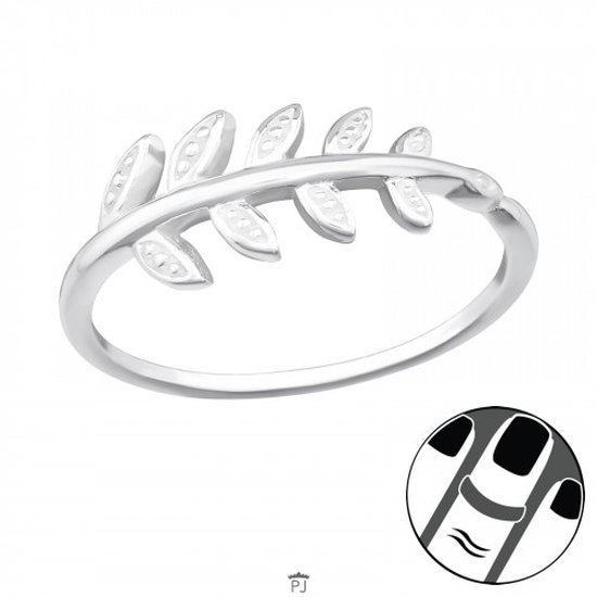 Bladeren zilveren aanschuifring - Ring voor je vingertop - 925 sterling zilver