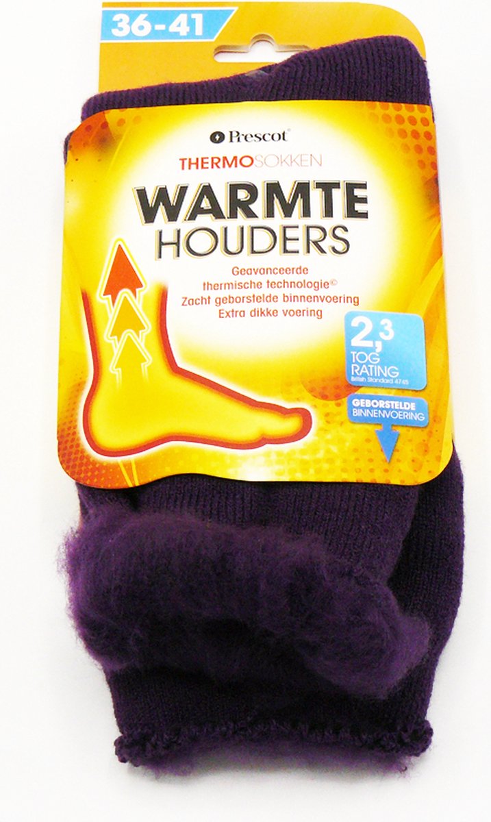 Doodadeals® Thermosokken – Warme Sokken – Voorkom Koude Voeten – Paars – Maat 36/41 – 1 Paar