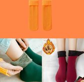 Sara Shop - Warm Chaussettes - Thermo Winter Socks - Chaussettes doublées pour les jours les plus froids - Taille unique 32-36 - Oranje