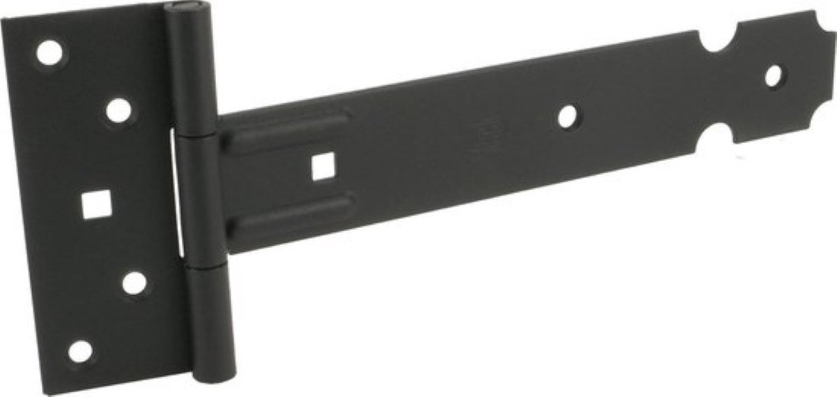 Poortscharnier / Kruishengsel - Lengte: 300mm - Dikte: 2mm - Zwart Gepoedercoat