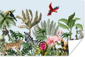 Poster Jungle - Flamingo - Singe - Garçons - Filles - Kids - 120x80 cm - Poster Pépinière