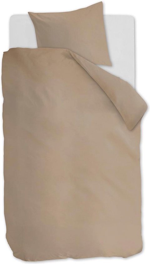 Ambiante Cotton Uni Dekbedovertrek - Eenpersoons - 140x200/220 cm - Khaki