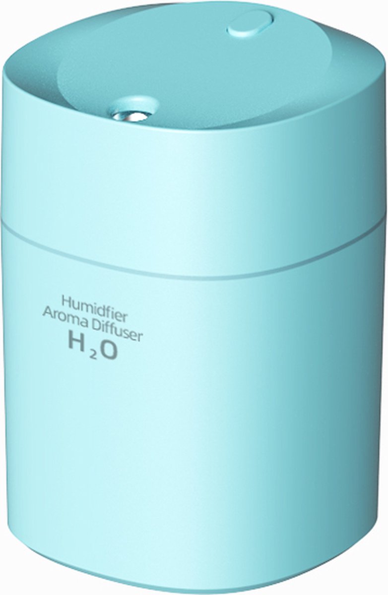 H2o Aroma Diffuser Luchtbevochtiger, Blauw, Mini Verdamper, 220 ML Vernevelaar - Incl Ebook