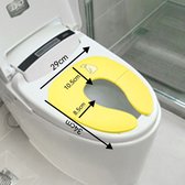 Kinder WC (geel) Bril Opvouwbaar Licht ontwerp hygiënisch voor onderweg WC Bril voor zindelijkheidstraining Makkelijk mee te nemen gratis tasje bijgeleverd