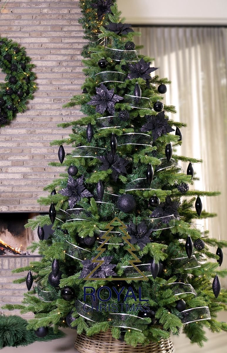Royal Christmas - 1x - Decoratiepakket Kunstkerstboom - Zwart