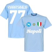 Napoli Kvaratskhelia 77 Team T-Shirt - Lichtblauw - Kinderen - 128