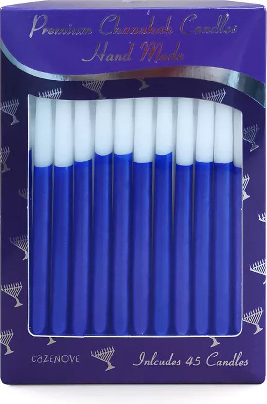 Premium Chanukah Candles Metallic Blue