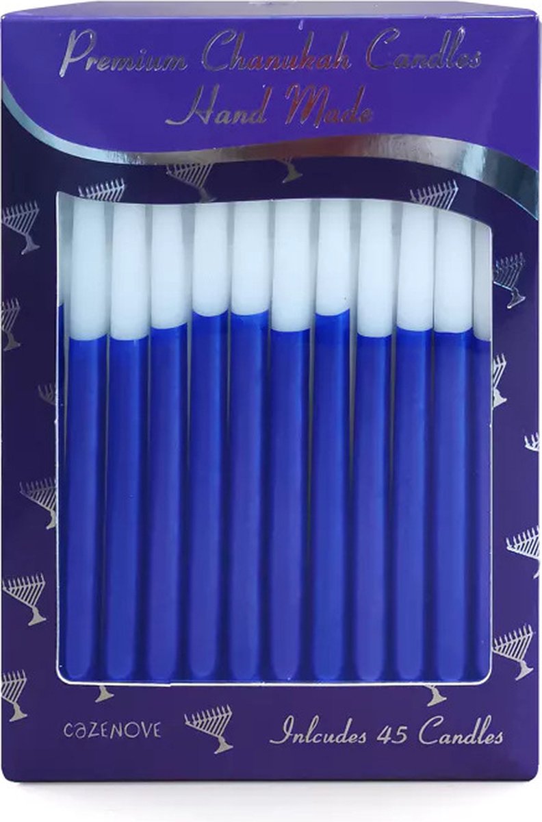 Premium Chanukah Candles Metallic Blue
