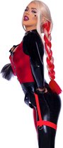 Leg Avenue Suit - S- Harley Q Catsuit Zwart/Rouge