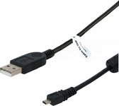 1,5m 8 Pin USB kabel AV / datakabel met ontstoringsfilter. Oplaadkabel (check functie) geschikt voor o.a. Panasonic K1HY08YY0032, K1HY08YY0033, K1HY08YY0034, K1HY14YY0008, K1HA08CD0003, K1HA08CD0019, DMW-USBC1