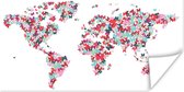 Wereldkaart Muur - Wereldkaart - Kleuren - Vlinders - Kinderen - Jongens - Meisjes - 40x20 cm - Poster - Poster Kinderkamer