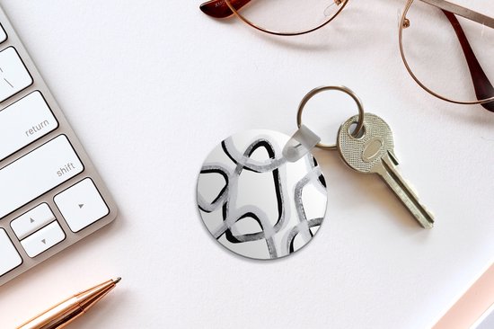 Porte-clés - Ligne - Minimalisme - Design - Plastique - Rond - Cadeaux à distribuer