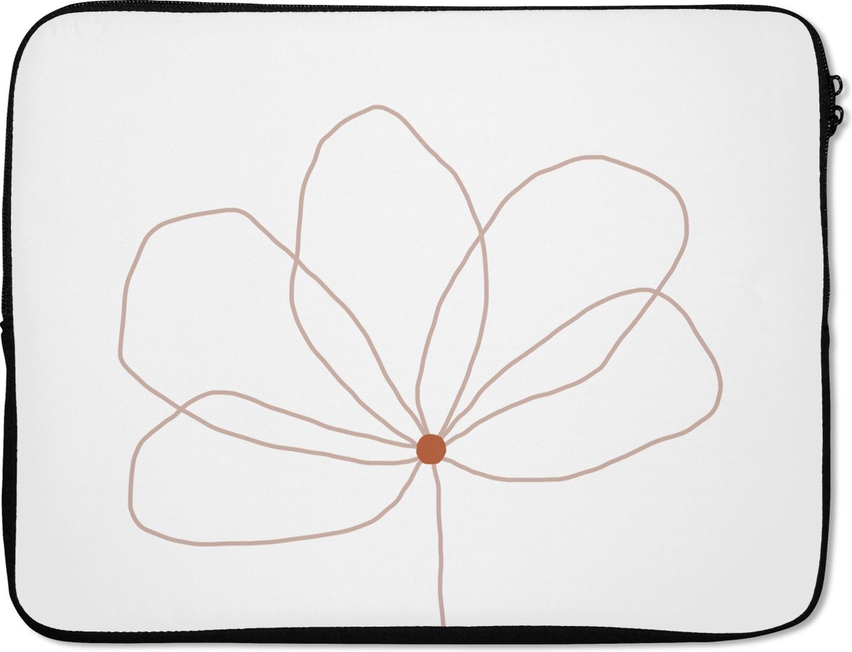Laptophoes - Bloem - Natuur - Abstract - Minimalisme - Laptop sleeve - Laptop case - 15 6 Inch