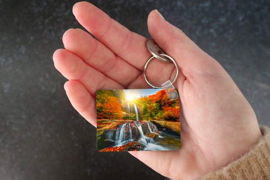 Porte-clés - Cascade - Nature - Automne - Rouge - Water - Cadeaux à distribuer - Plastique