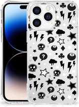 Telefoon Hoesje Apple iPhone 14 Pro Max Case met transparante rand Silver Punk