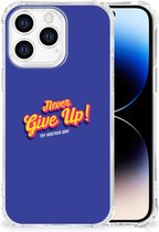 Smartphone hoesje Geschikt voor iPhone 14 Pro TPU Silicone Hoesje met transparante rand Never Give Up