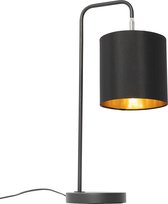 QAZQA lofty - Moderne Tafellamp - 1 lichts - H 54.5 cm - Zwart Goud - Woonkamer | Slaapkamer | Keuken