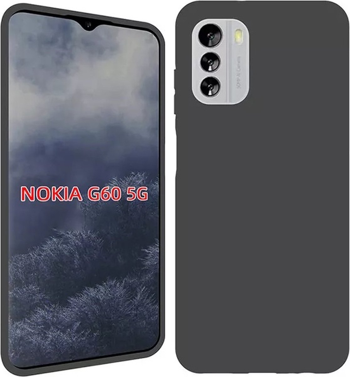Nokia G60 Hoesje - Siliconen - Nokia G60 Hoesje Zwart Siliconen Case