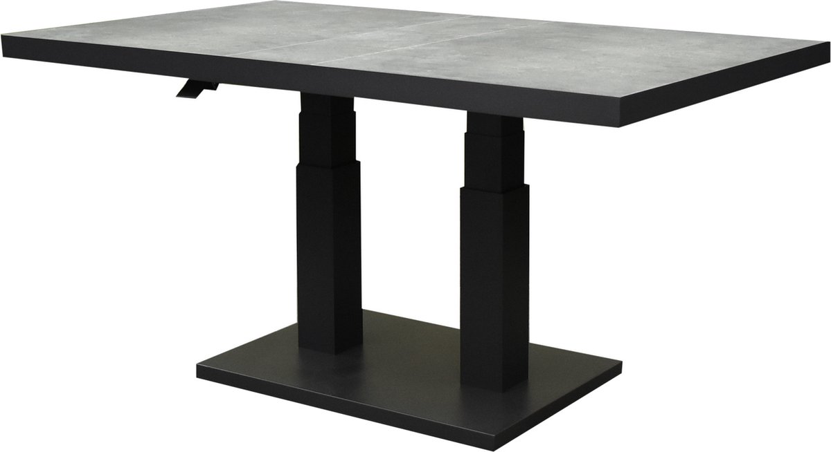 Pacific lounge-diningtafel 140x85xH49-72 cm in hoogte verstelbaar aluminium antraciet ceramic blad